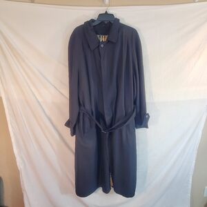 Vintage Burberry Burberrys' Men's Size 42 Black Trench Coat Zip In Liner